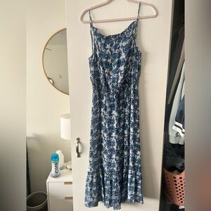 Rails Blue and White Floral Maxi Dress
